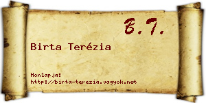 Birta Terézia névjegykártya